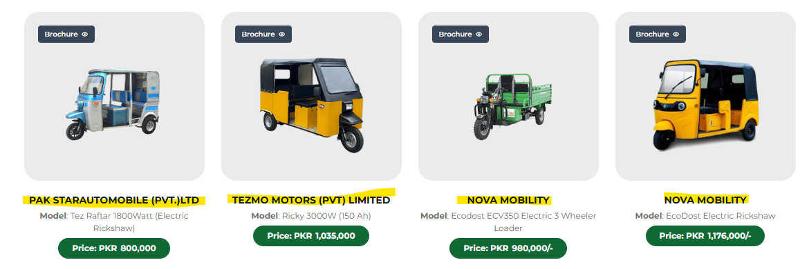 PM E-Rickshaw Scheme Models in Pakistan